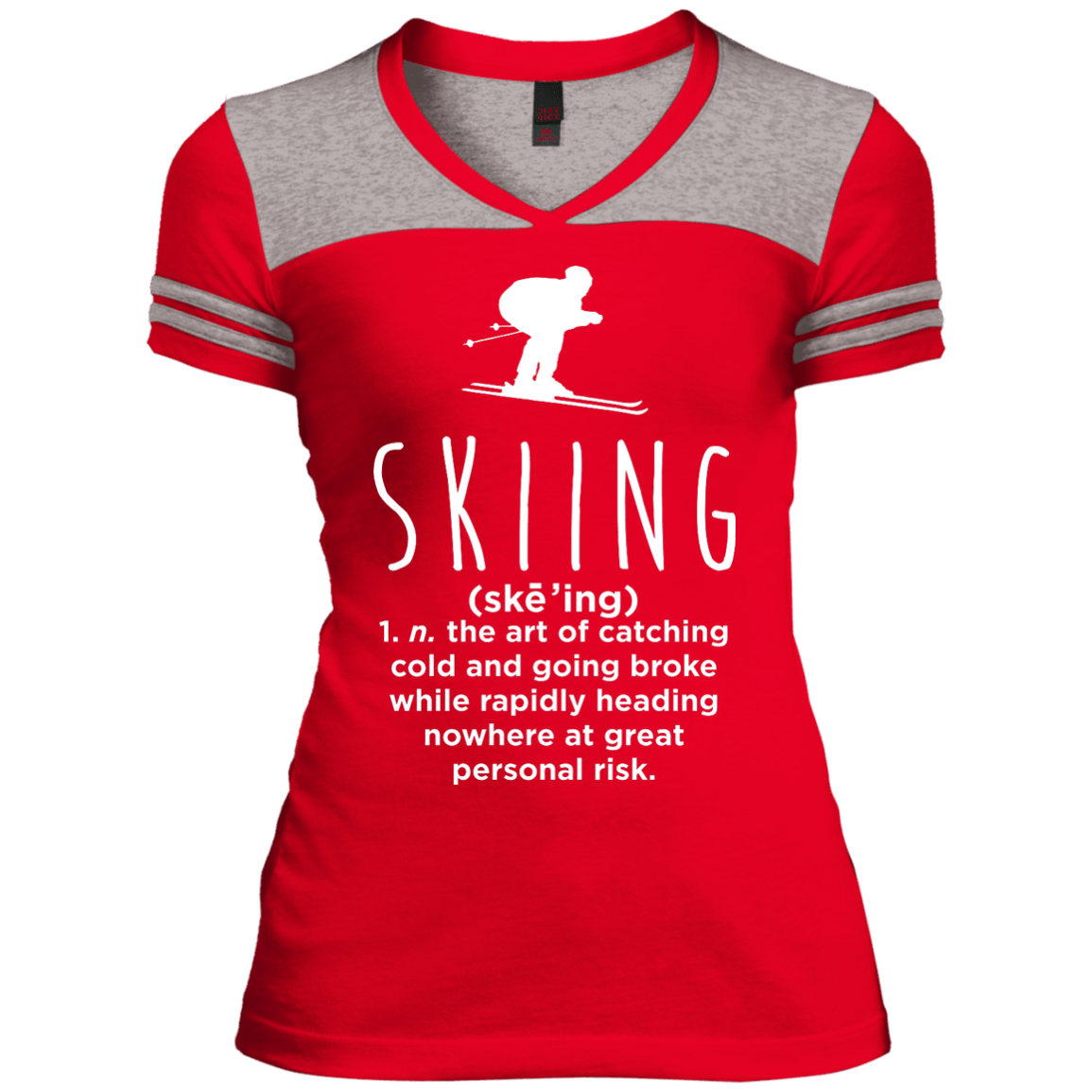 Skiing Definition Ladies Tees - Powderaddicts