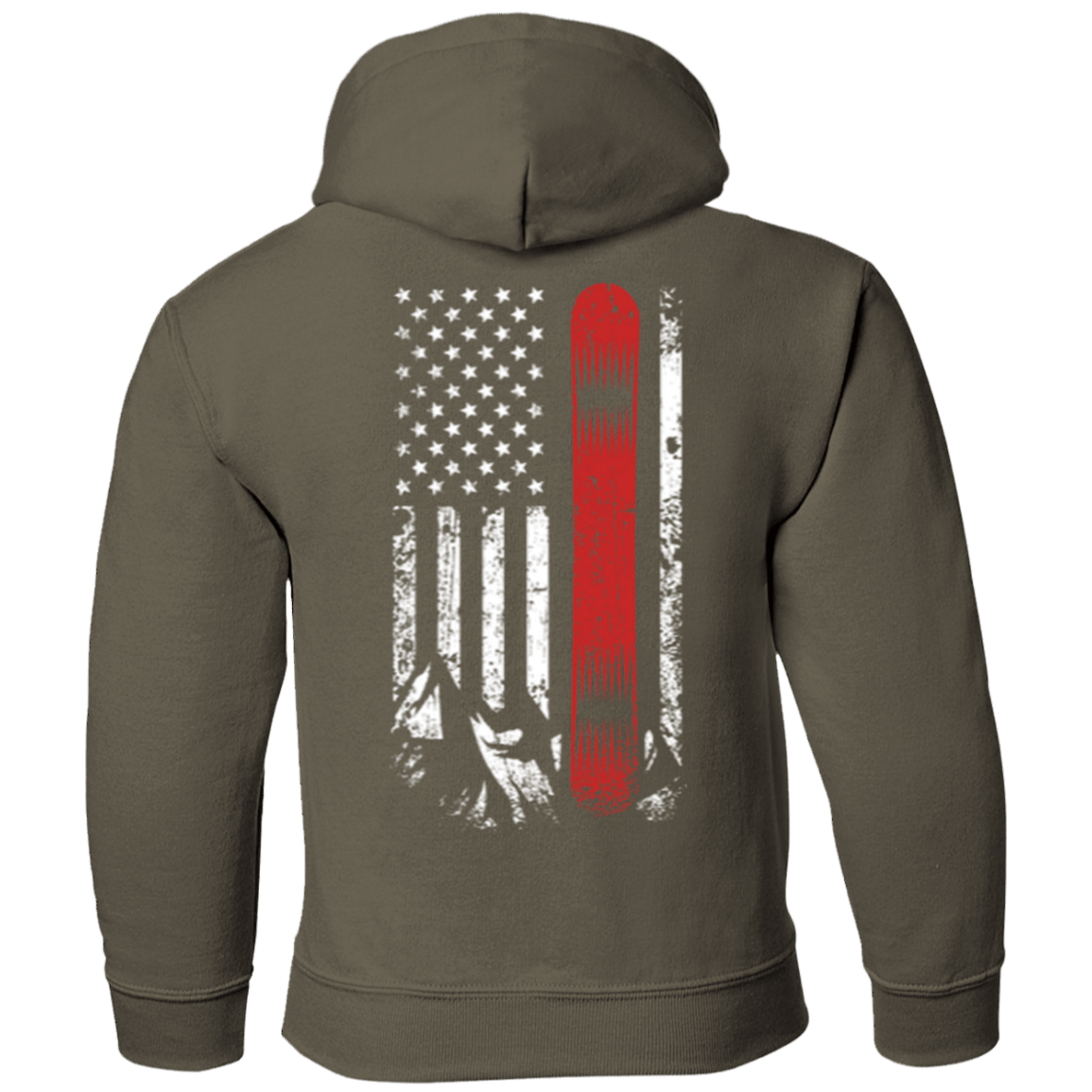 USA Snowboard Flag Youth Hoodies - Powderaddicts