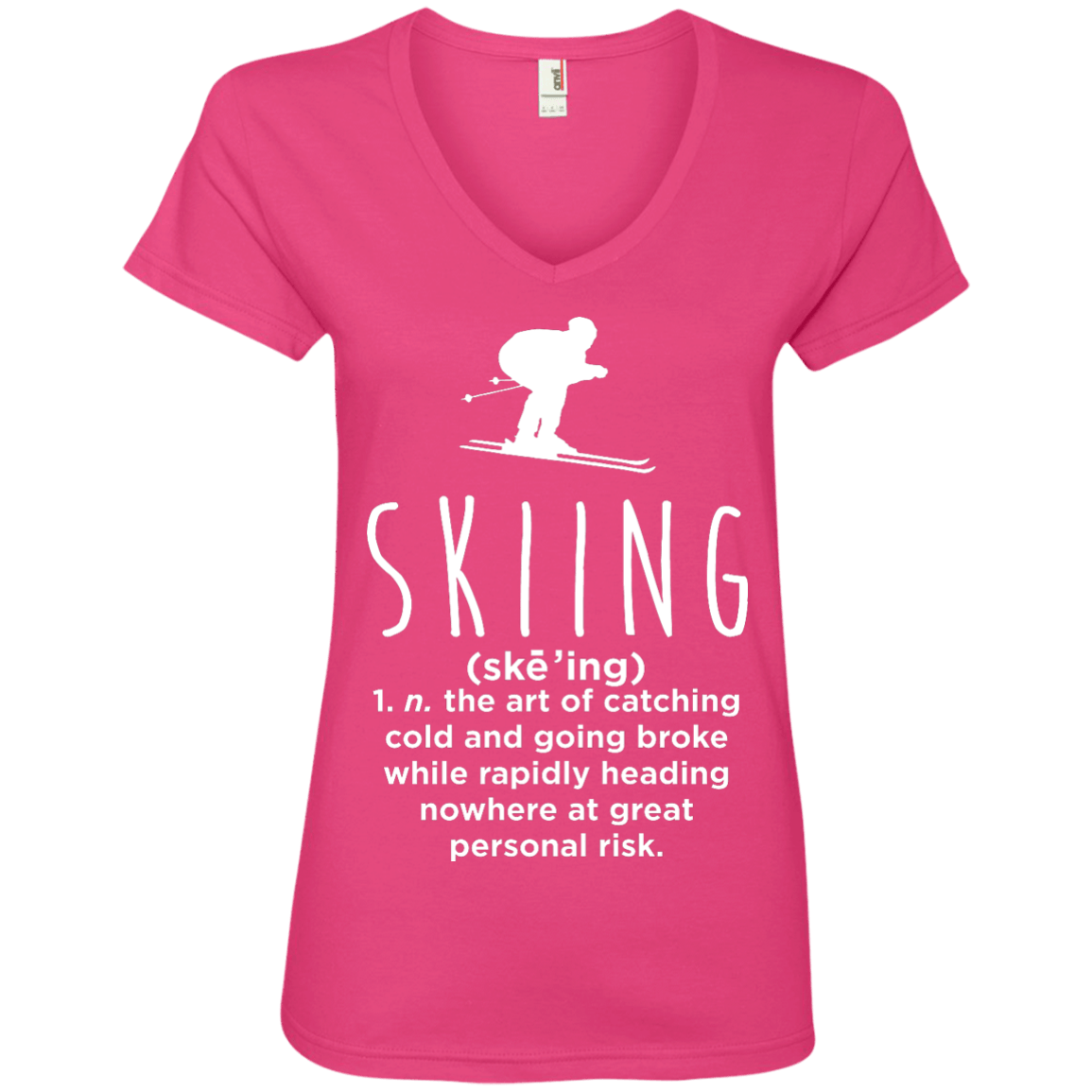 Skiing Definition Ladies Tees - Powderaddicts