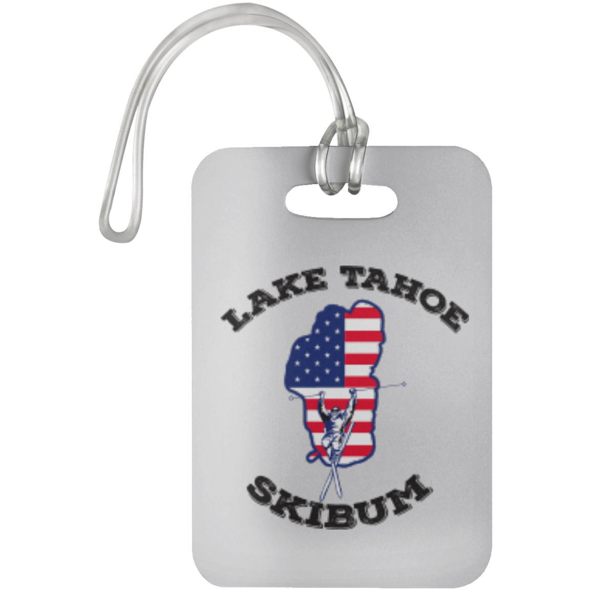 Lake Tahoe Luggage Bag Tag - Black Text - Powderaddicts