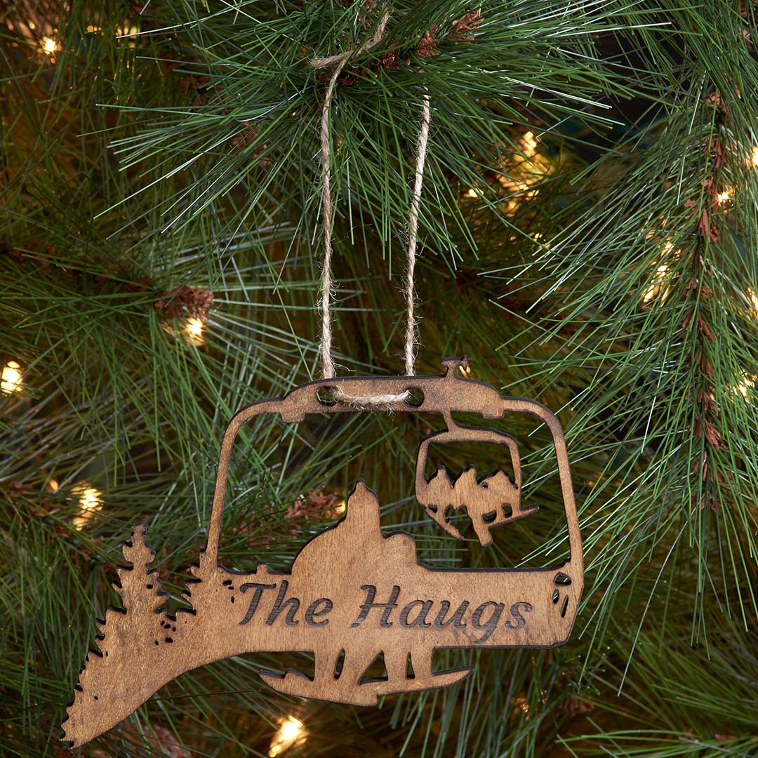 PERSONALIZED Chairlift Snowboard Family Christmas Ornament (🇺🇸  Made In The USA) - Powderaddicts