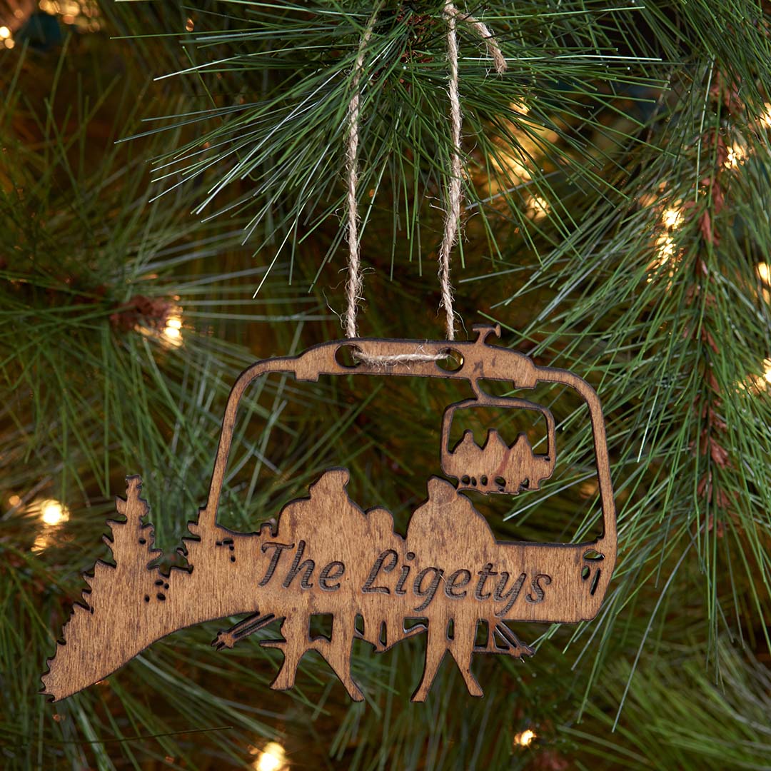 PERSONALIZED Chairlift Ski Family Christmas Ornament (🇺🇸  Made In The USA) - Powderaddicts