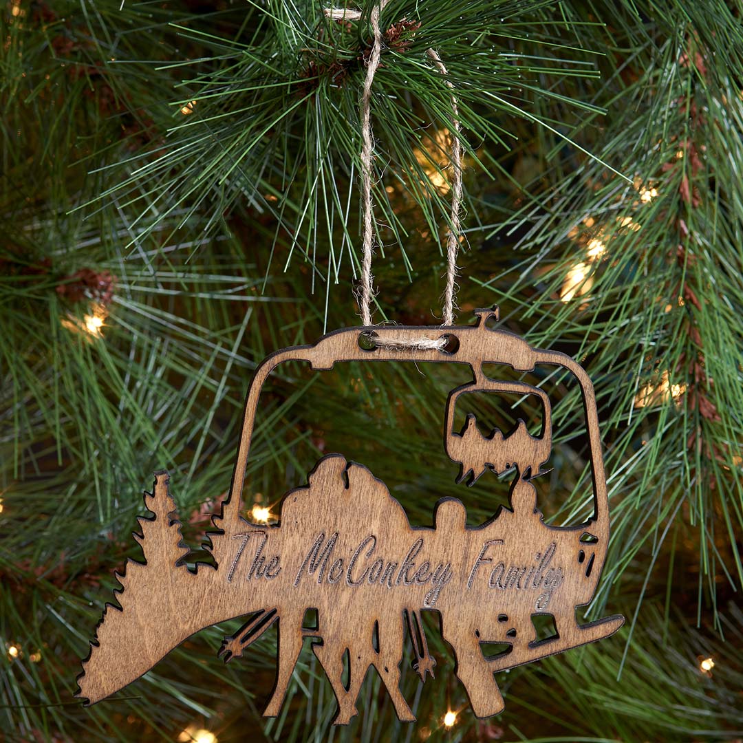 PERSONALIZED Chairlift Ski & Snowboard Family Christmas Ornament (🇺🇸  Made In The USA) - Powderaddicts