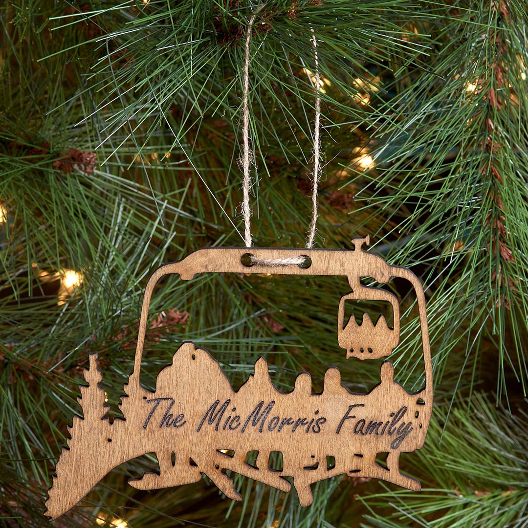 PERSONALIZED Chairlift Snowboard Family Christmas Ornament (🇺🇸  Made In The USA) - Powderaddicts