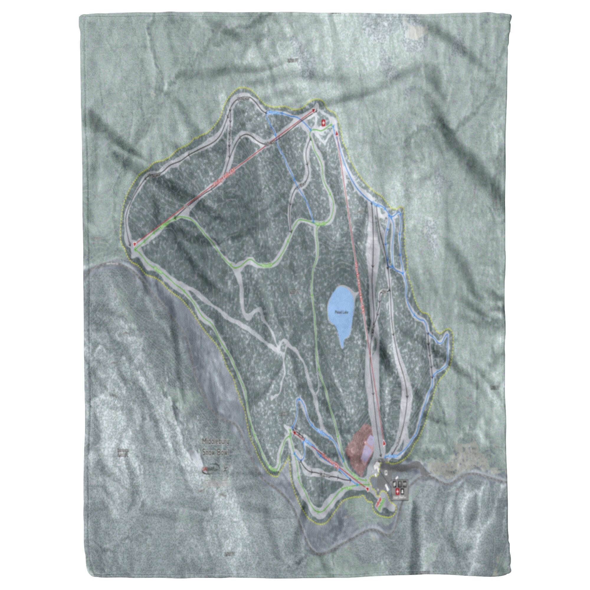 Middle Bury Snow Bowl, Vermont Ski Trail Map Blanket