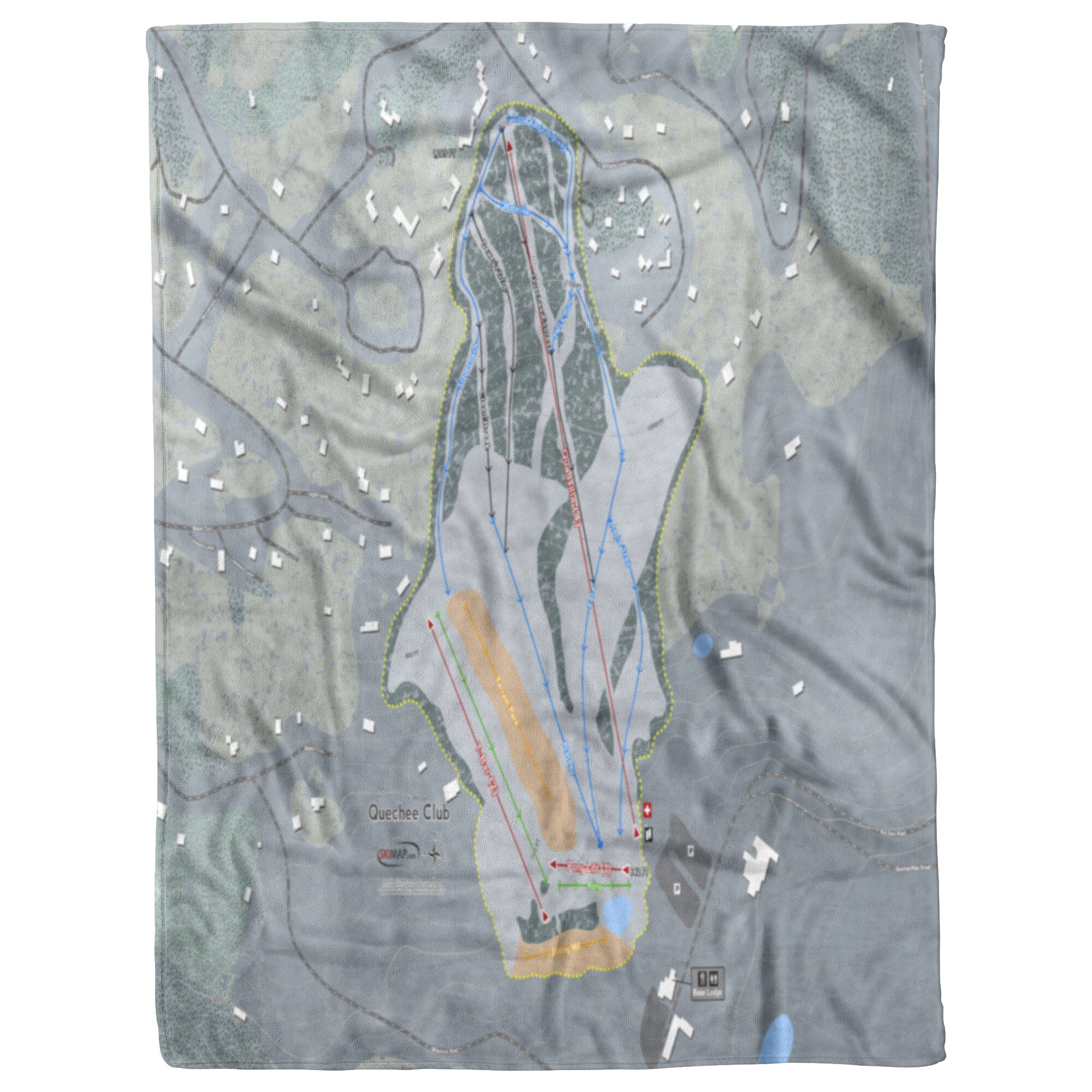 Quechee Club, Vermont Ski Trail Map Blanket