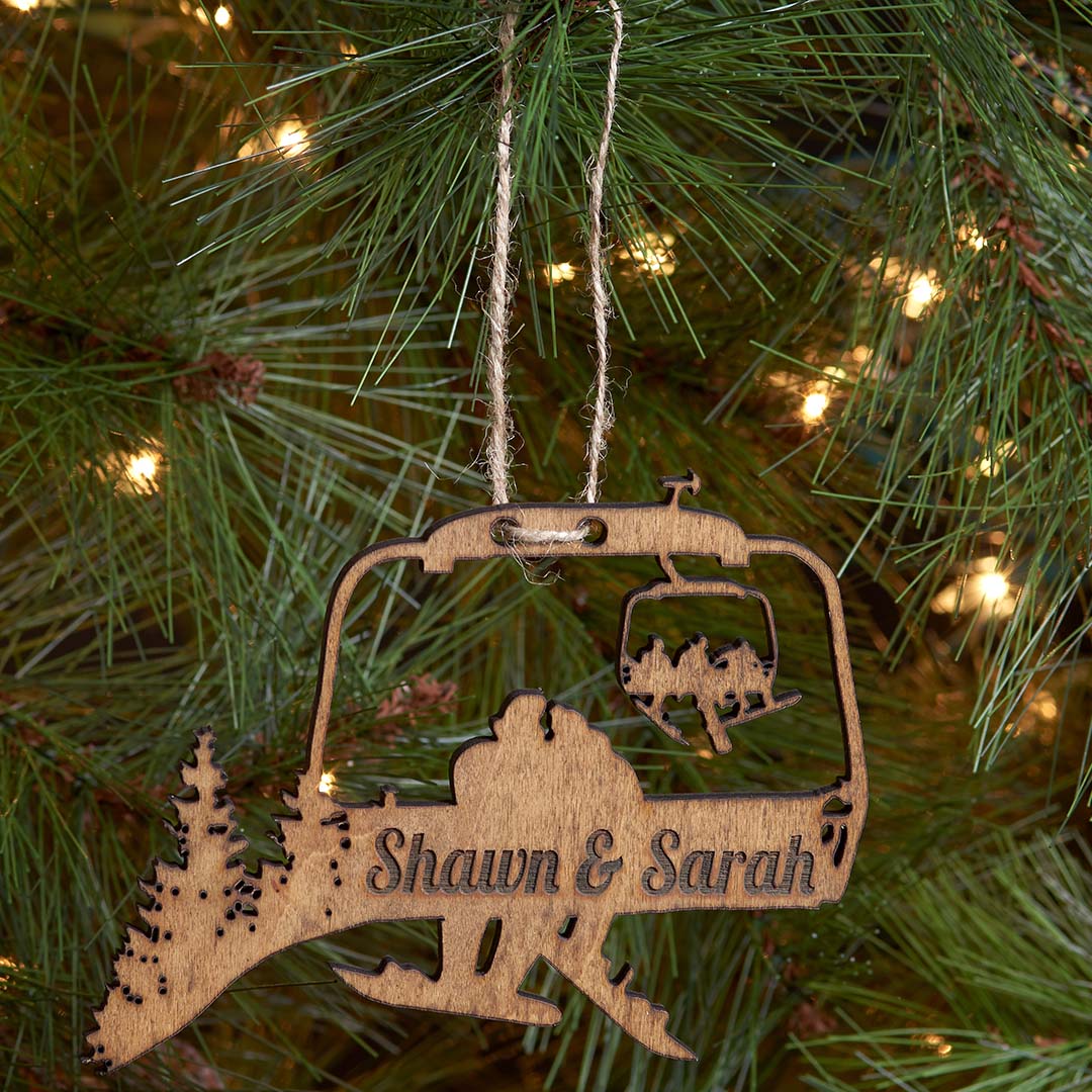 PERSONALIZED Chairlift Ski & Snowboard Couple Christmas Ornament (🇺🇸  Made In The USA) - Powderaddicts