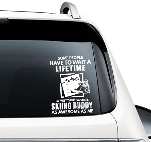 Ski Buddy As Me - Car Decal - Powderaddicts