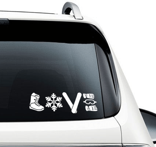 Snowboard Love - Car Decal - Powderaddicts