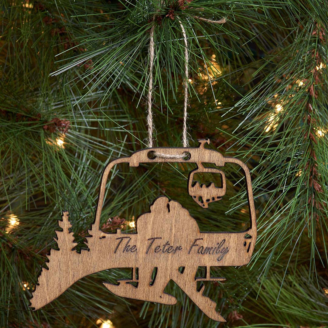 PERSONALIZED Chairlift Snowboard Family Christmas Ornament (🇺🇸  Made In The USA) - Powderaddicts