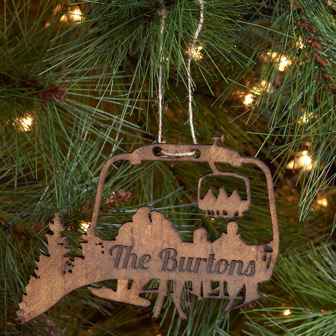 PERSONALIZED Chairlift Ski &amp; Snowboard Family Christmas Ornament (🇺🇸  Made In The USA) - Powderaddicts