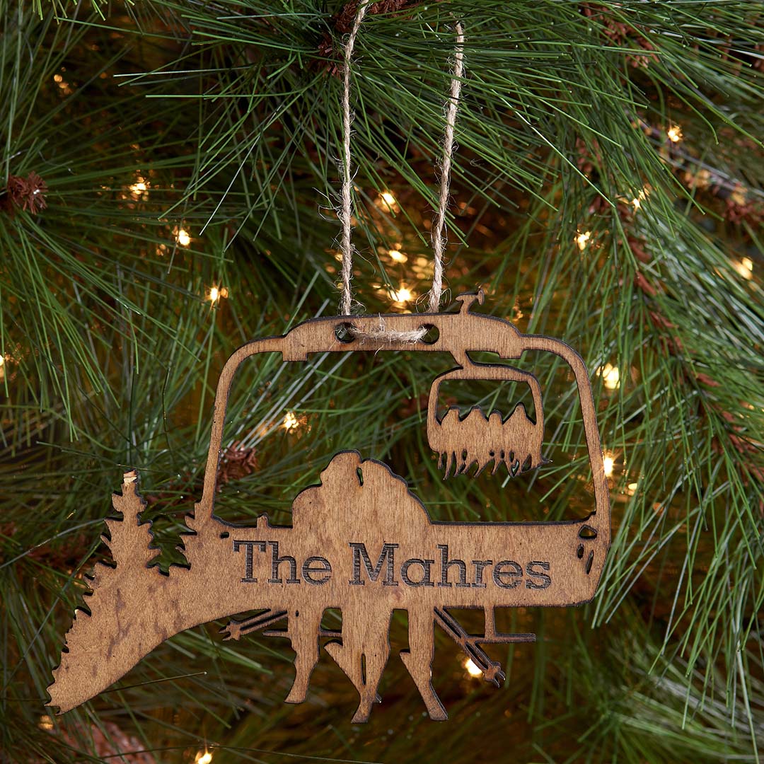 PERSONALIZED Chairlift Ski Family Christmas Ornament (🇺🇸  Made In The USA) - Powderaddicts