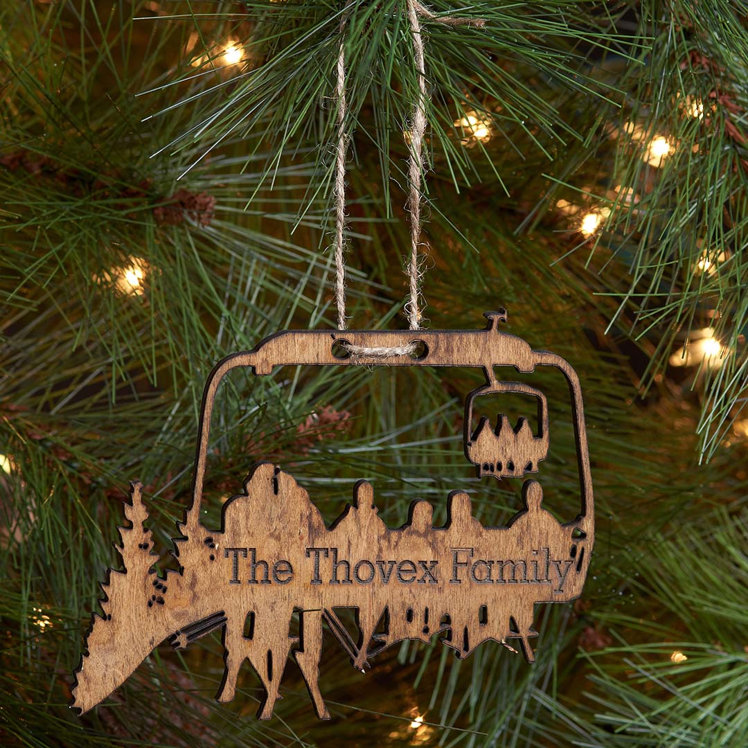 PERSONALIZED Chairlift Ski Family Christmas Ornament (🇺🇸  Made In The USA) - Powderaddicts