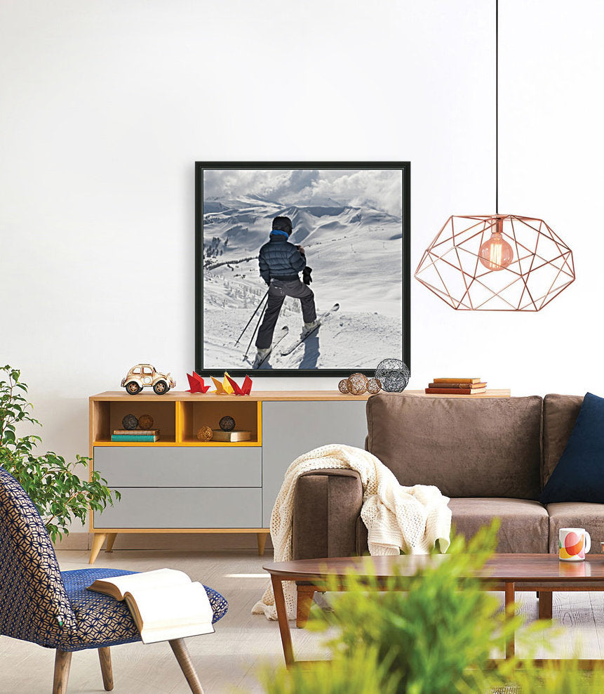 A Skier Pauses On The Trail To Look Out Over The Mountains; Whistler, British Columbia, Canada - Powderaddicts