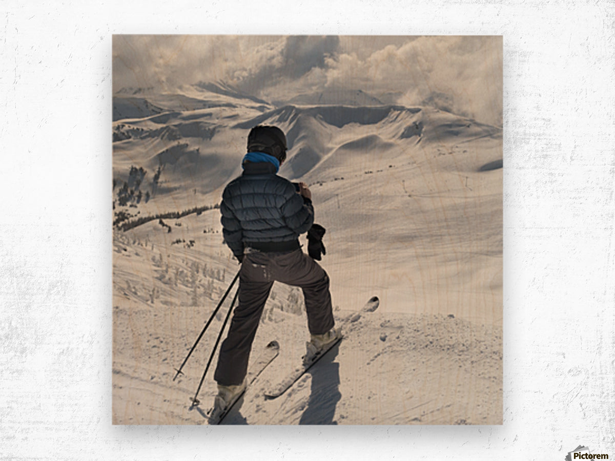 A Skier Pauses On The Trail To Look Out Over The Mountains; Whistler, British Columbia, Canada - Powderaddicts