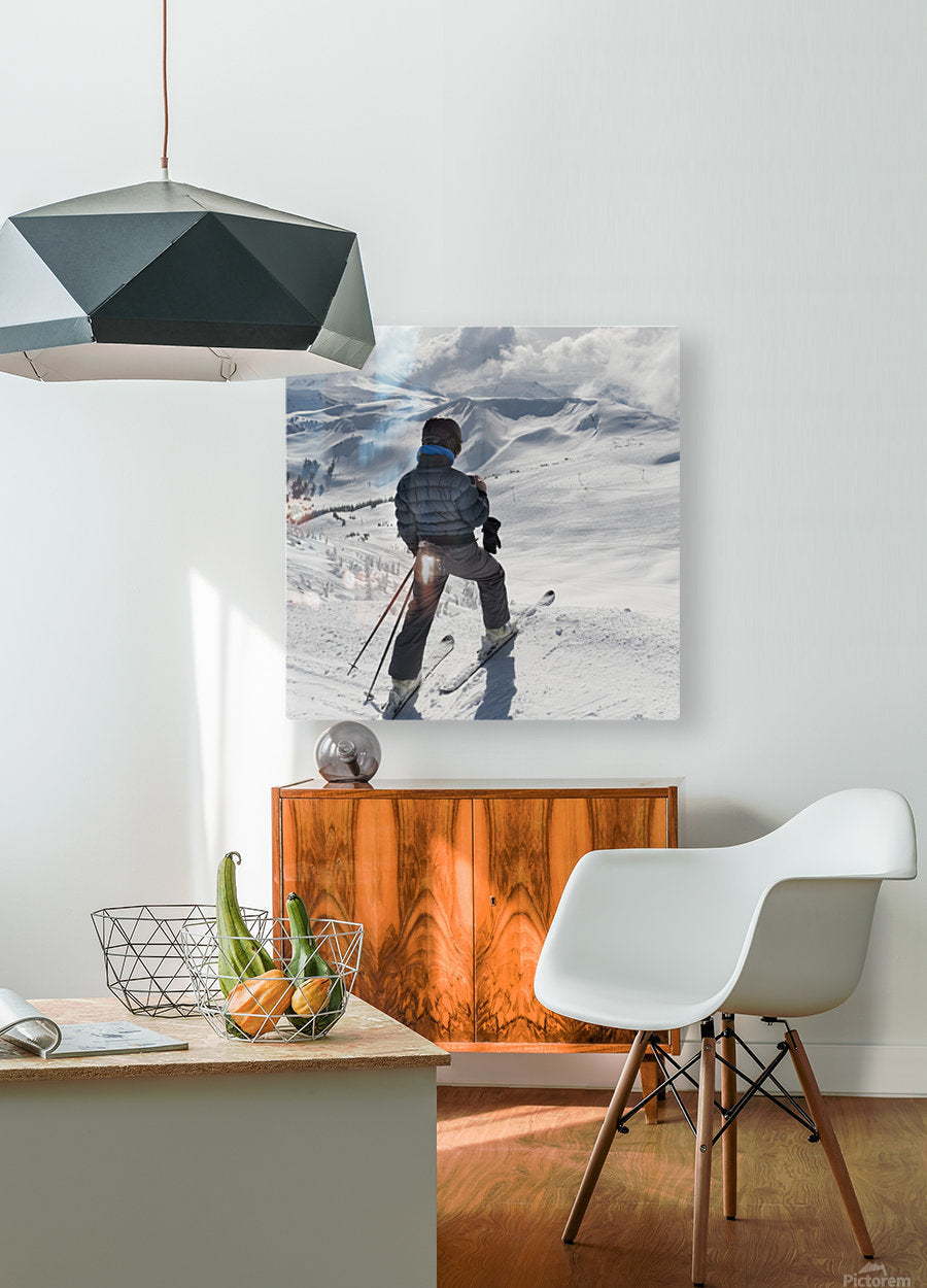 A Skier Pauses On The Trail To Look Out Over The Mountains; Whistler, British Columbia, Canada - Powderaddicts