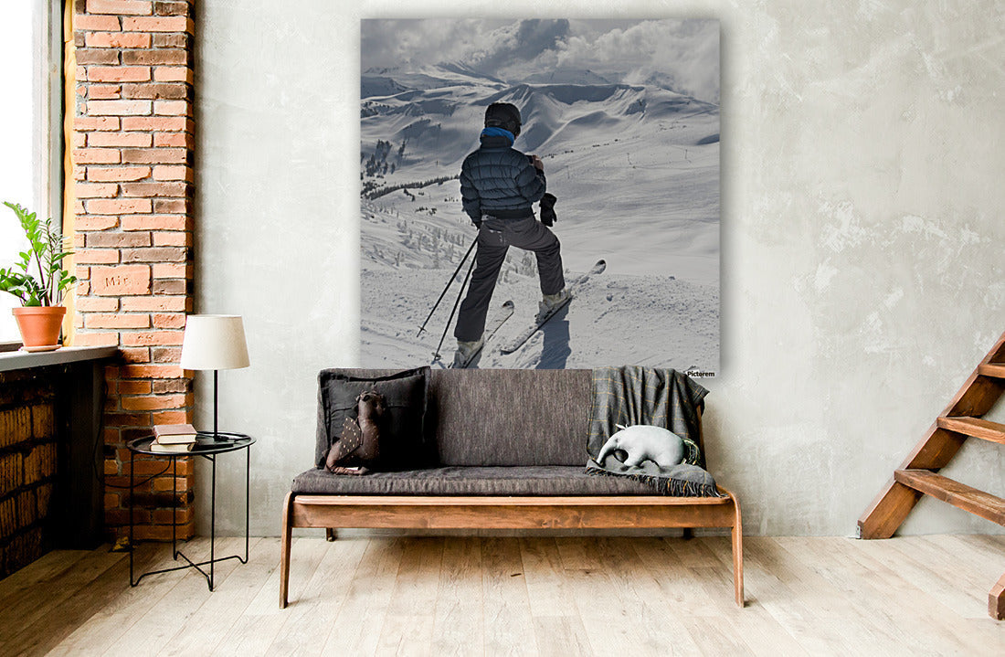 A Skier Pauses On The Trail To Look Out Over The Mountains; Whistler, British Columbia, Canada - Powderaddicts