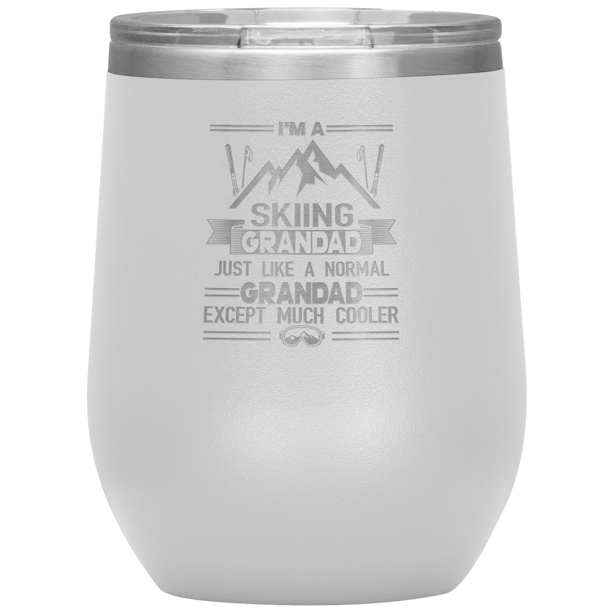 I'm A Skiing Grandad Wine 12oz Tumbler - Powderaddicts