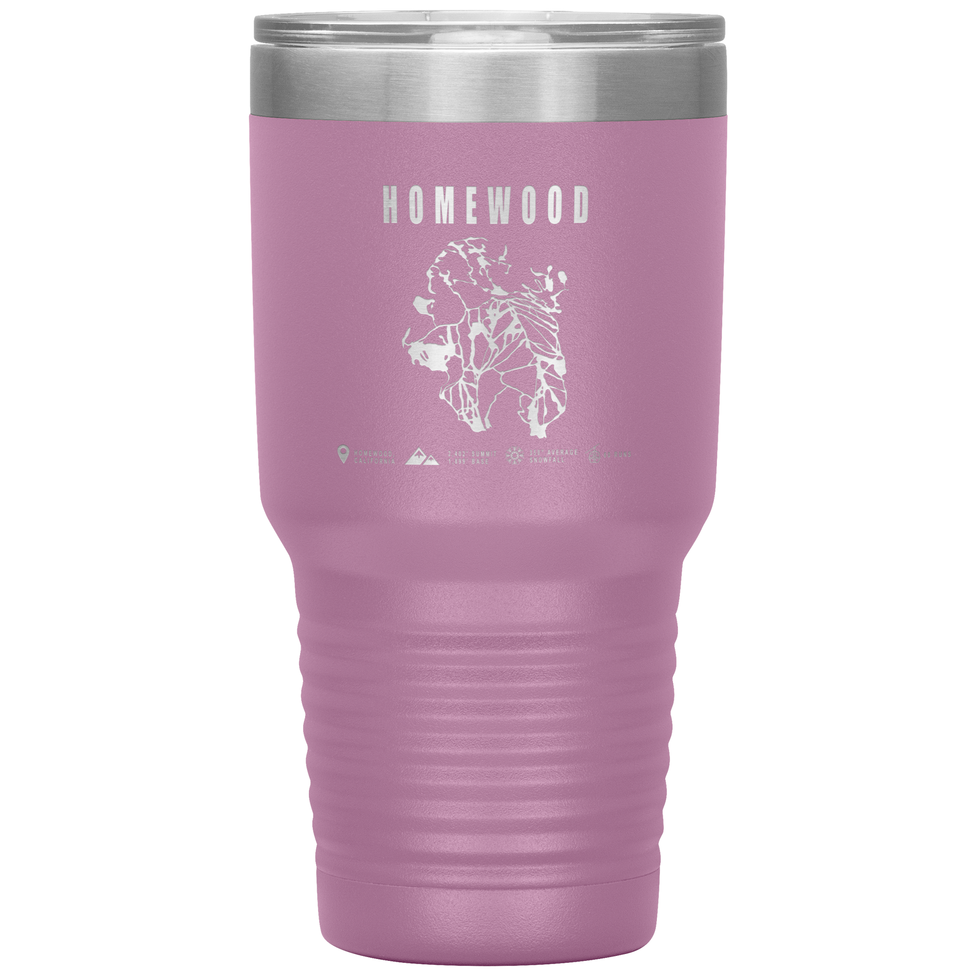 Homewood, California Ski Trail Map 30oz Tumbler - Powderaddicts