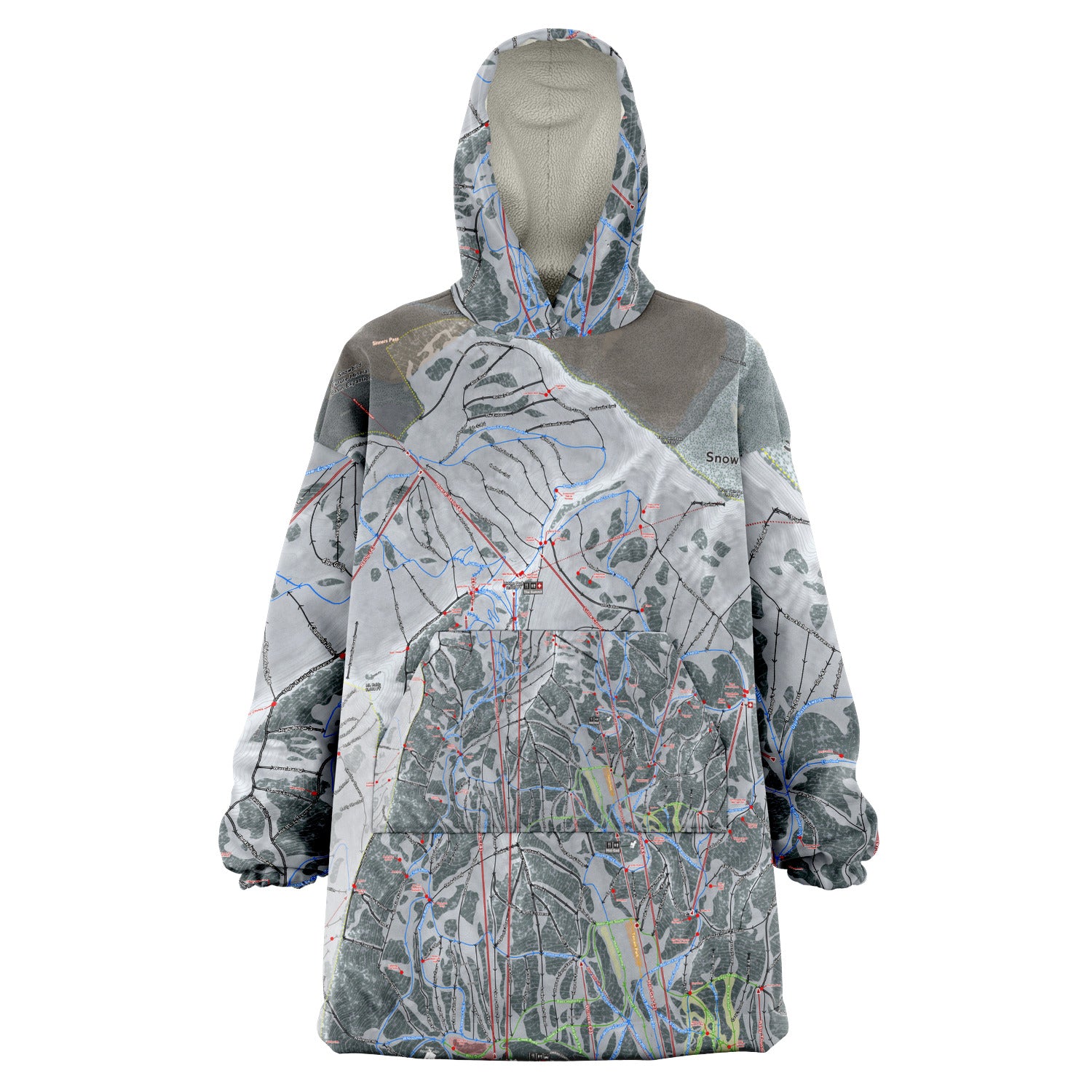 Snowbird, Utah Ski Trail Map - Snug Hoodie