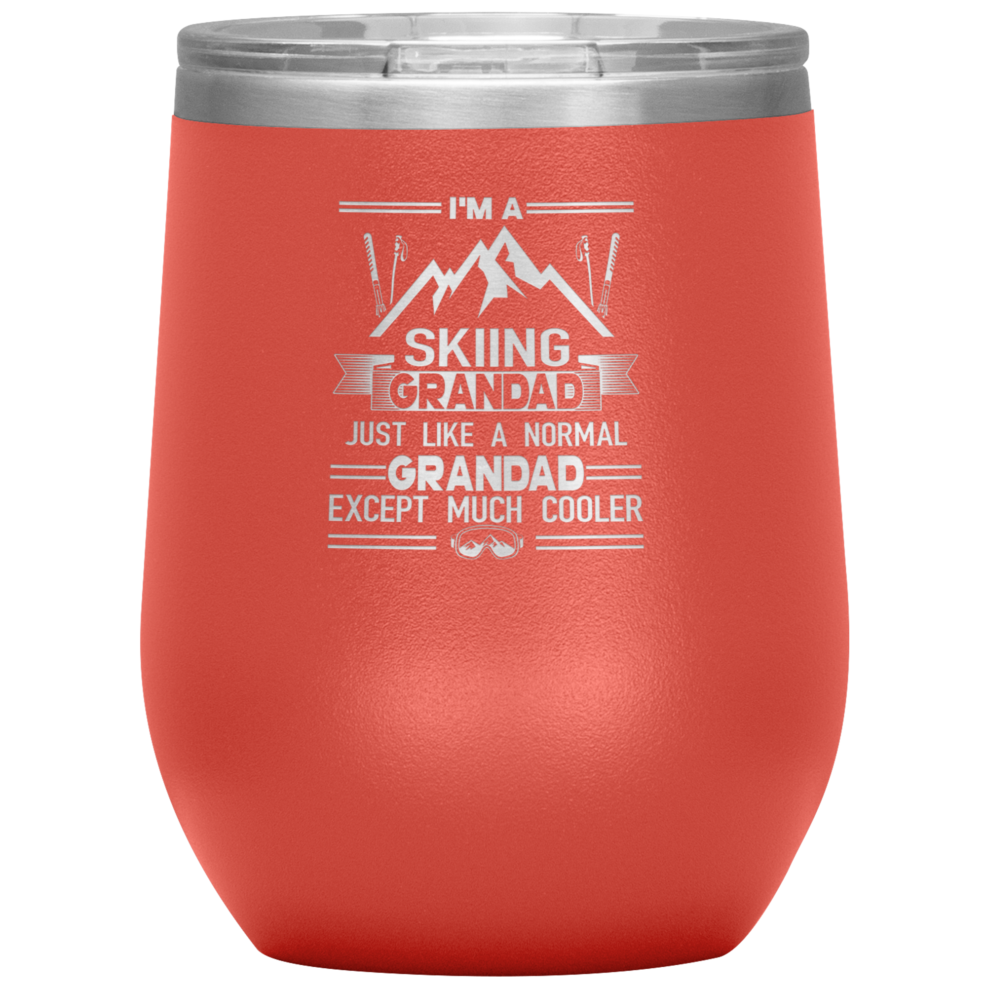 I'm A Skiing Grandad Wine 12oz Tumbler - Powderaddicts