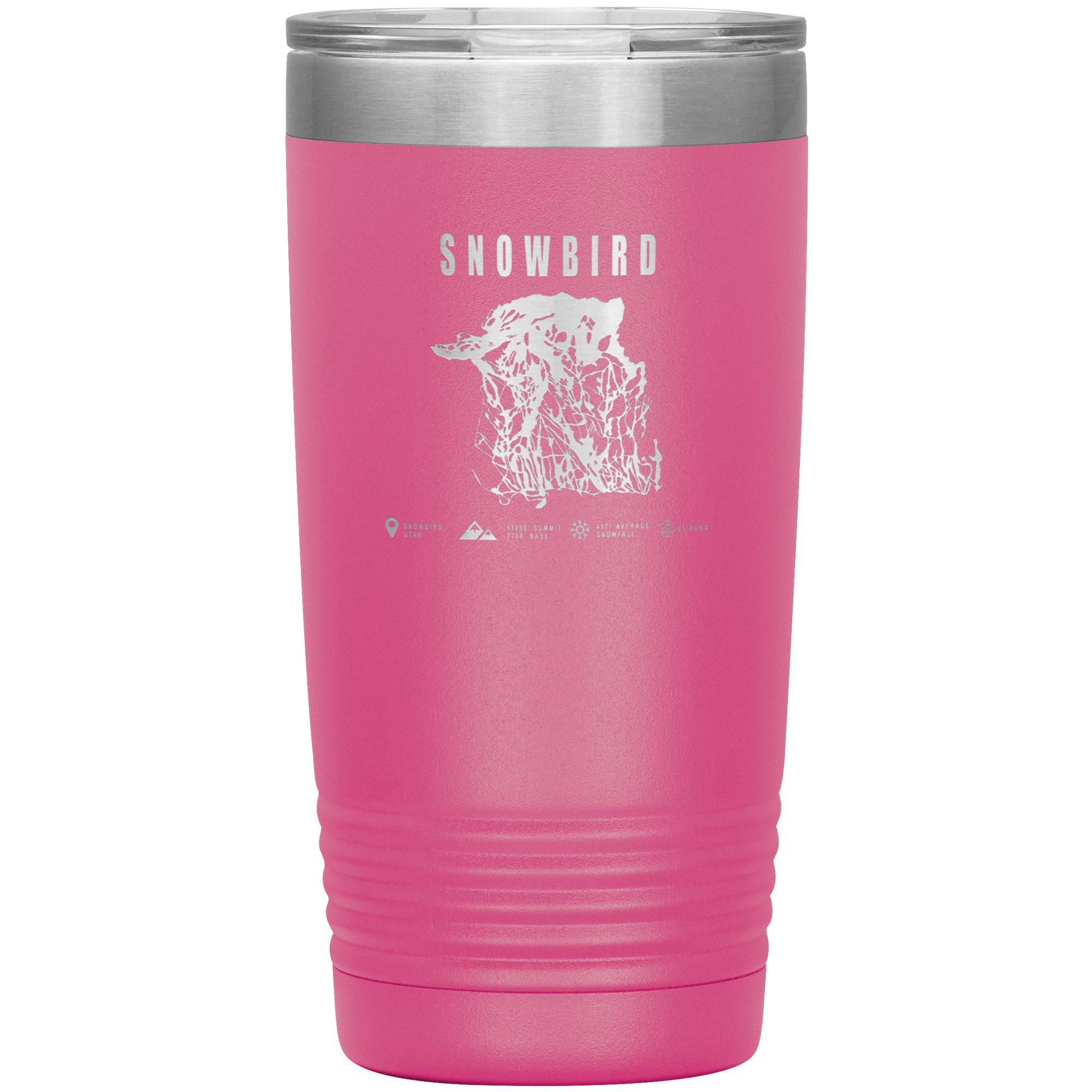 Snowbird,Utah Ski Trail Map 20oz Tumbler - Powderaddicts