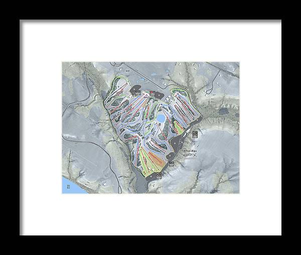 Afton Alps Ski Trail Map - Framed Print - Powderaddicts