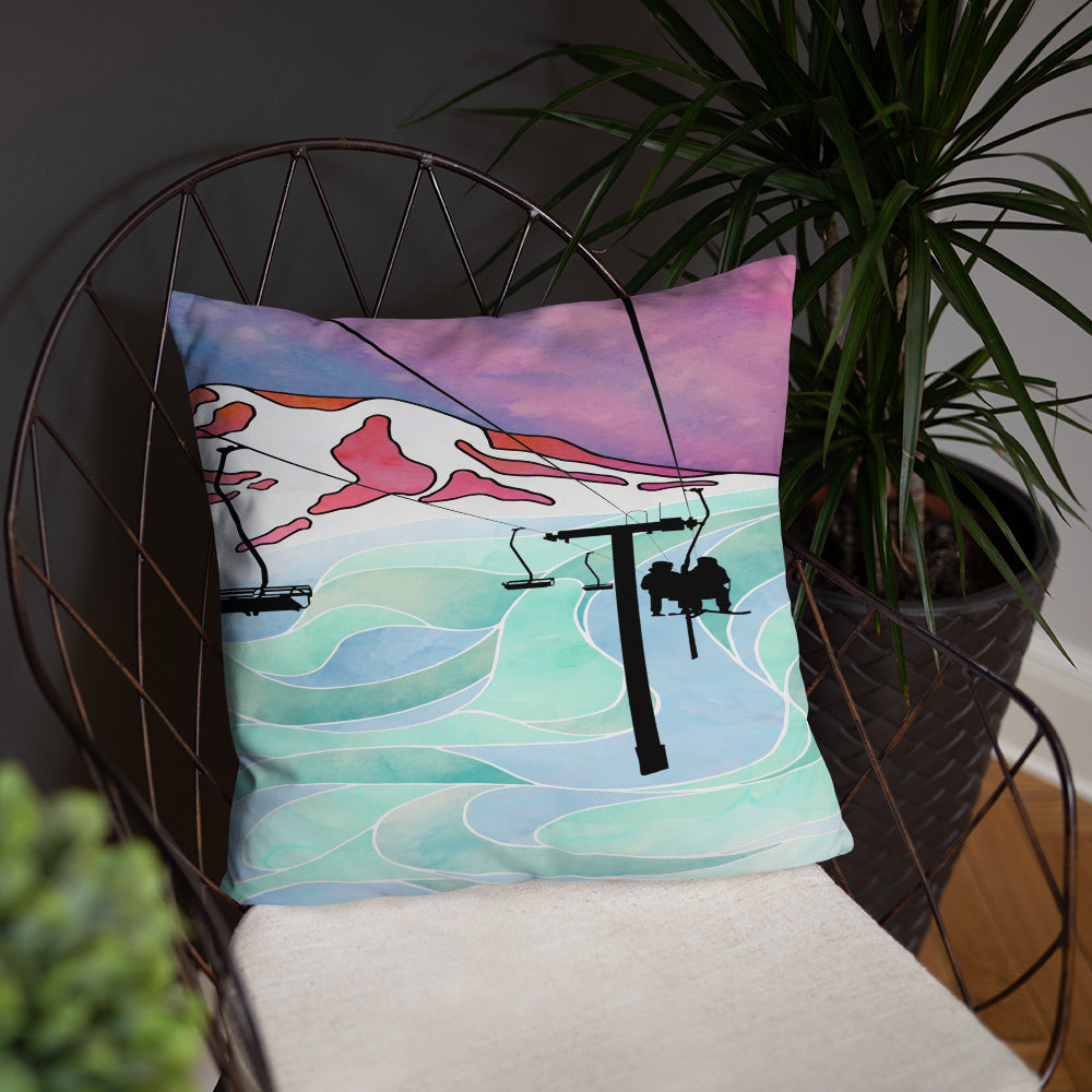 Ooze Blue Art Chairlift Premium Pillow - Powderaddicts