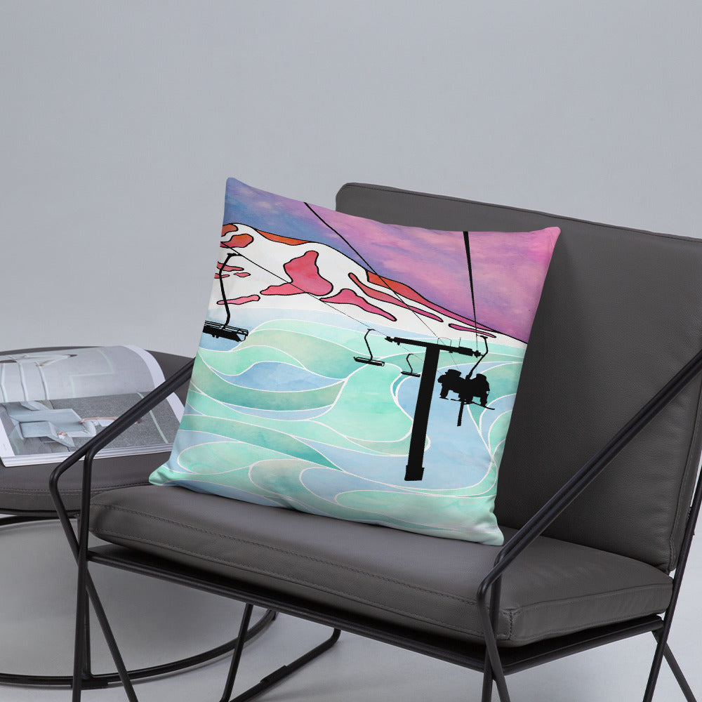 Ooze Blue Art Chairlift Premium Pillow - Powderaddicts