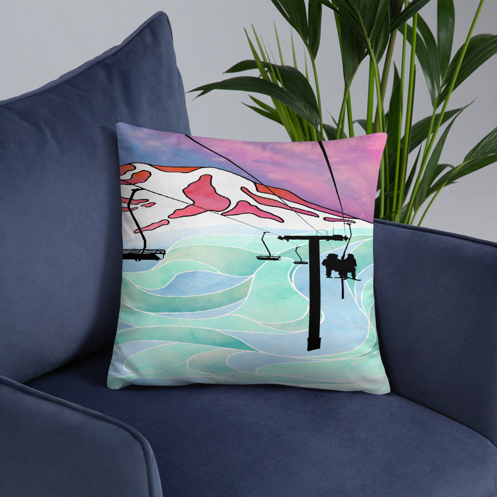 Ooze Blue Art Chairlift Premium Pillow - Powderaddicts