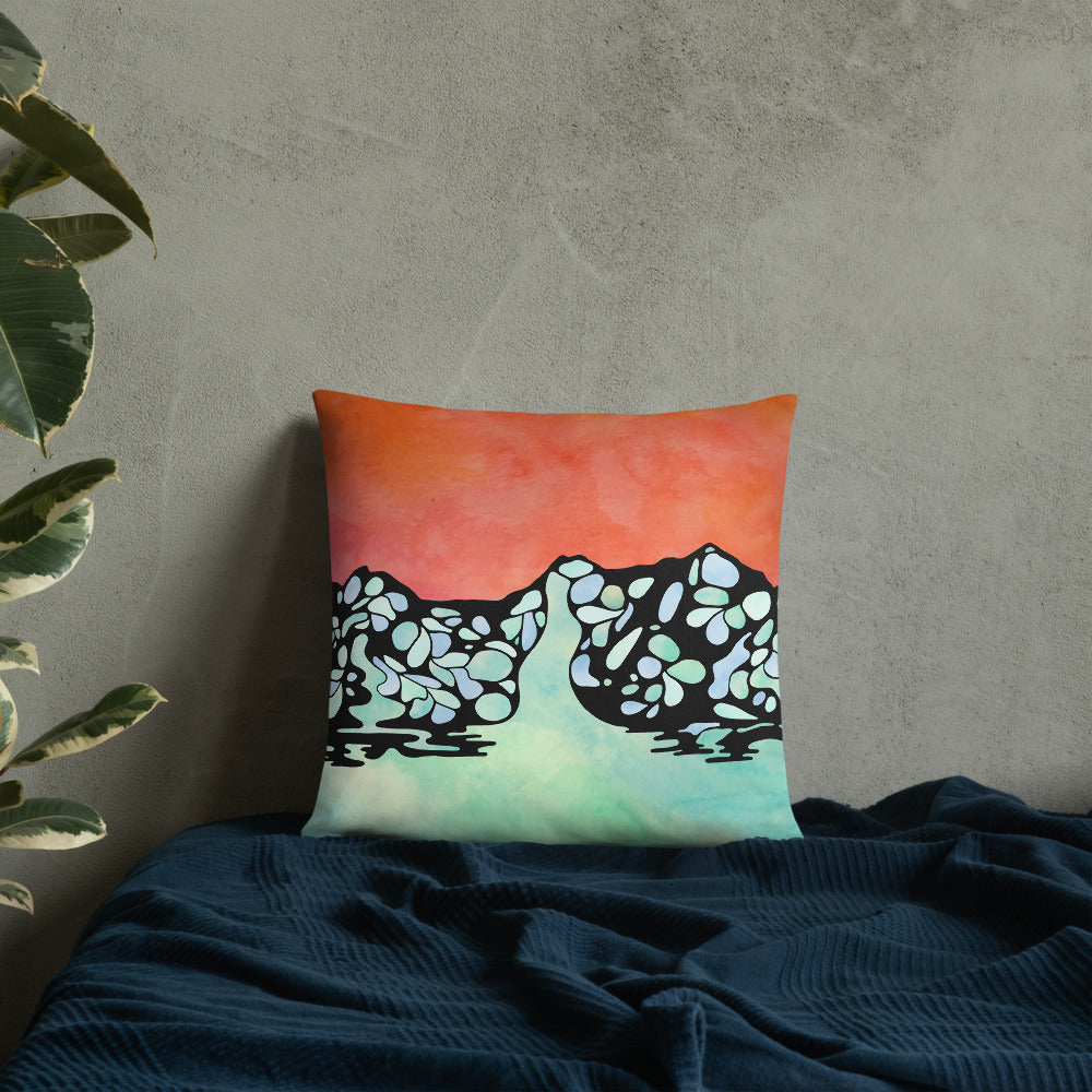 Ooze Blue Art Ice Scene Print Premium Pillow - Powderaddicts