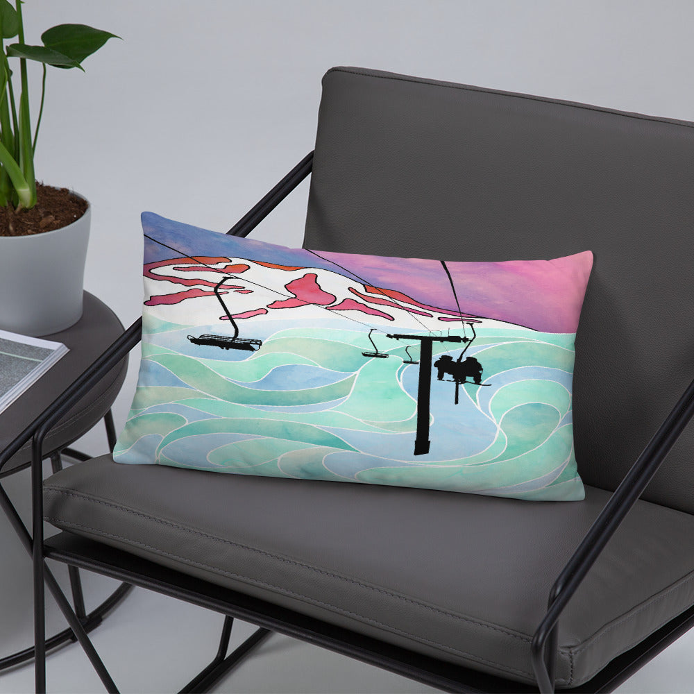 Ooze Blue Art Chairlift Premium Pillow - Powderaddicts