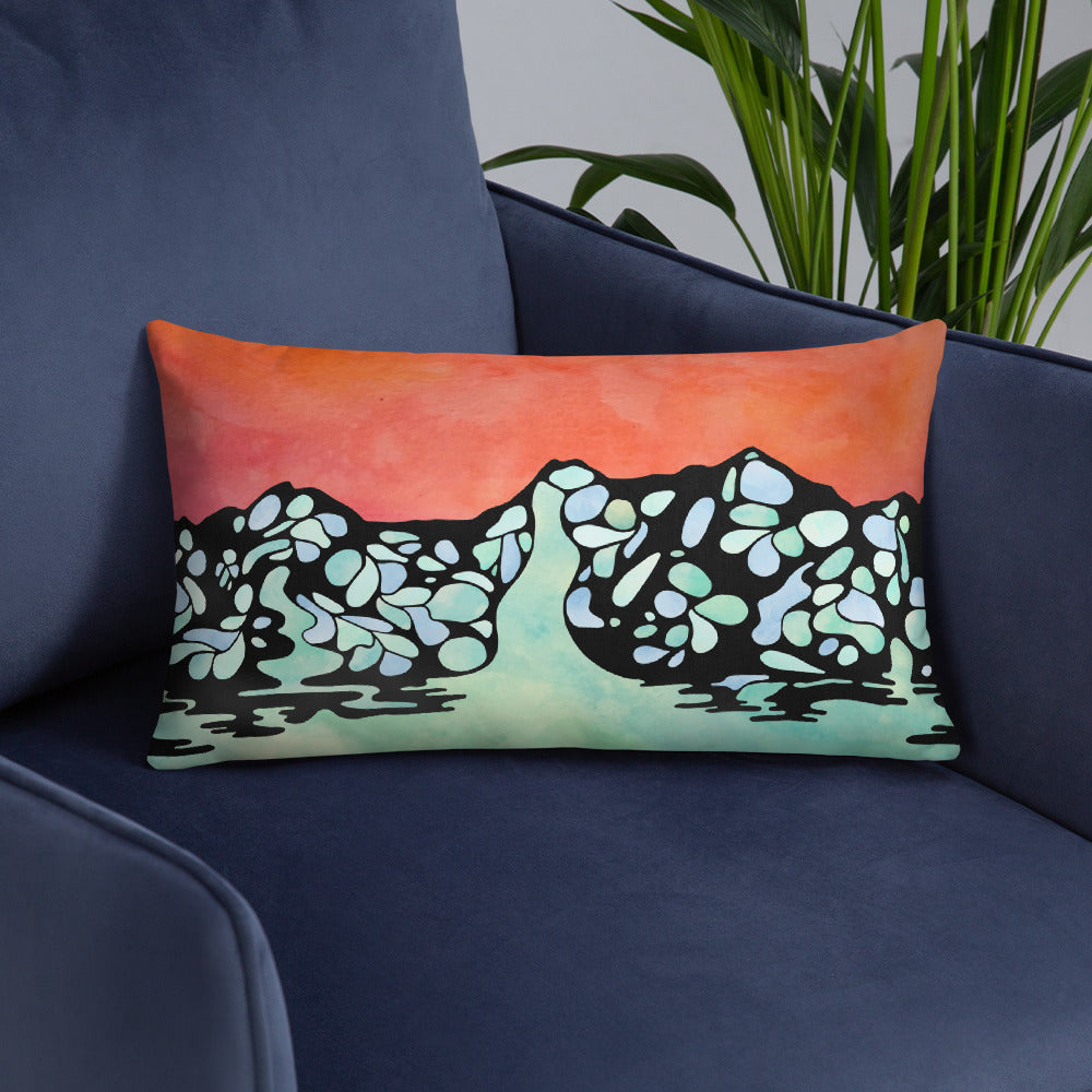 Ooze Blue Art Ice Scene Print Premium Pillow - Powderaddicts