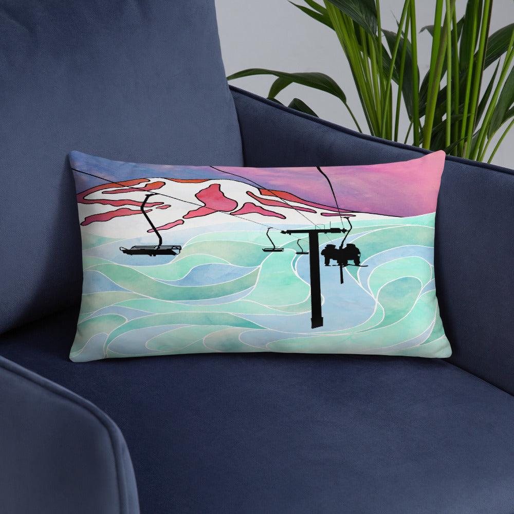 Ooze Blue Art Chairlift Premium Pillow - Powderaddicts