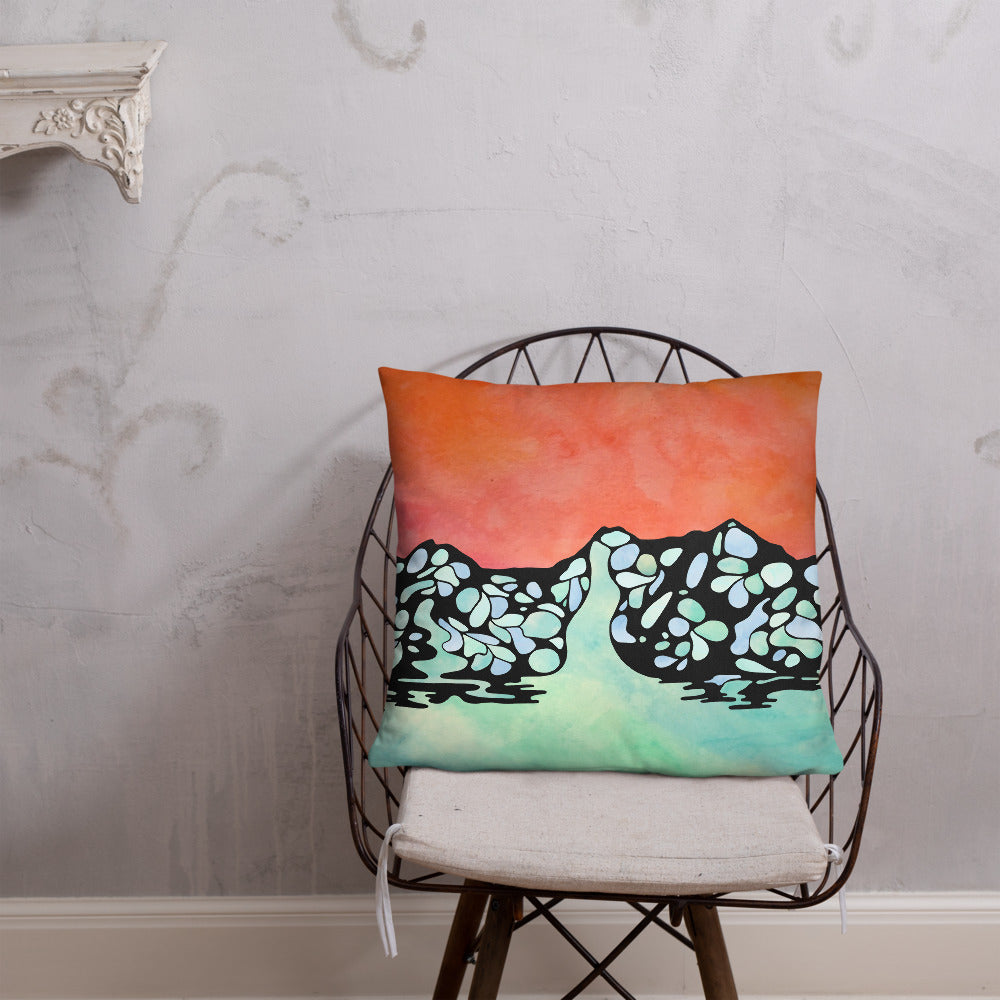 Ooze Blue Art Ice Scene Print Premium Pillow - Powderaddicts