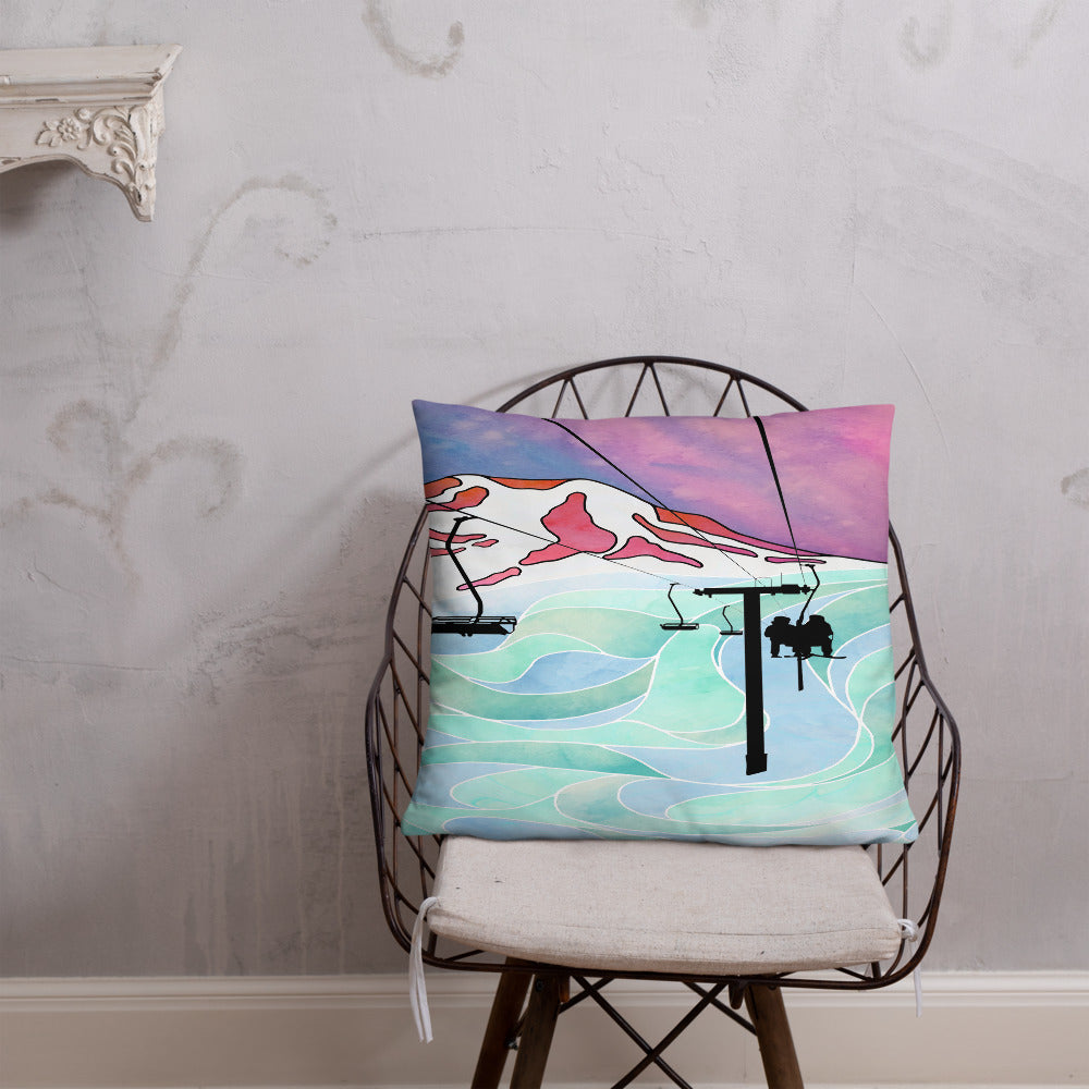 Ooze Blue Art Chairlift Premium Pillow - Powderaddicts