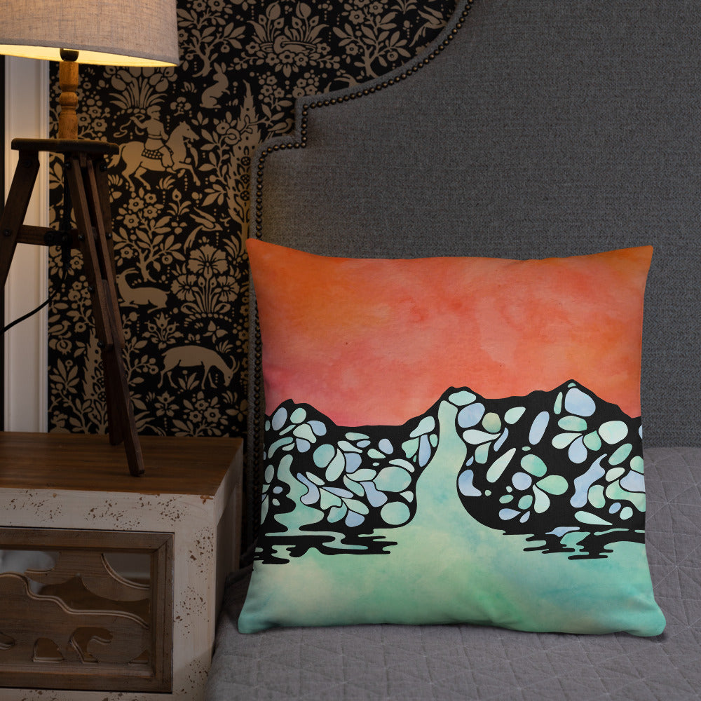 Ooze Blue Art Ice Scene Print Premium Pillow - Powderaddicts