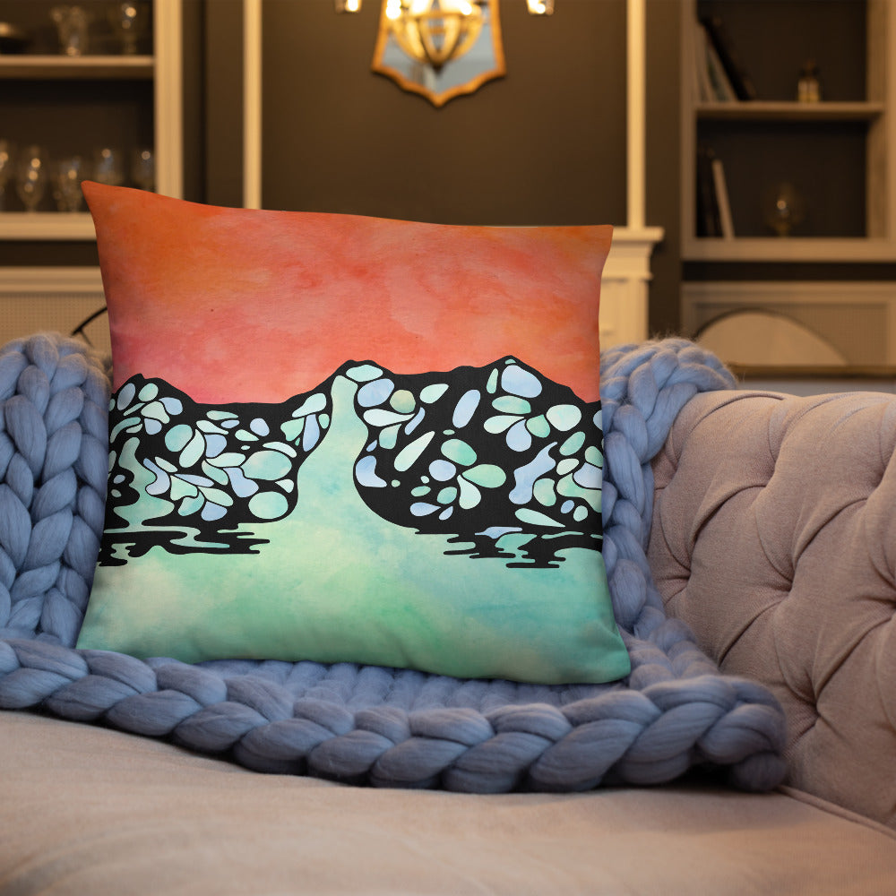 Ooze Blue Art Ice Scene Print Premium Pillow - Powderaddicts