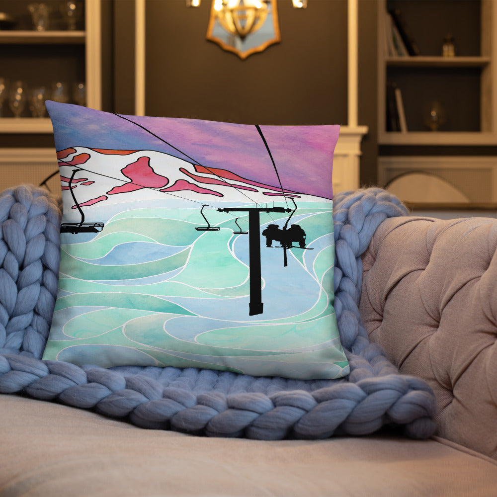 Ooze Blue Art Chairlift Premium Pillow - Powderaddicts