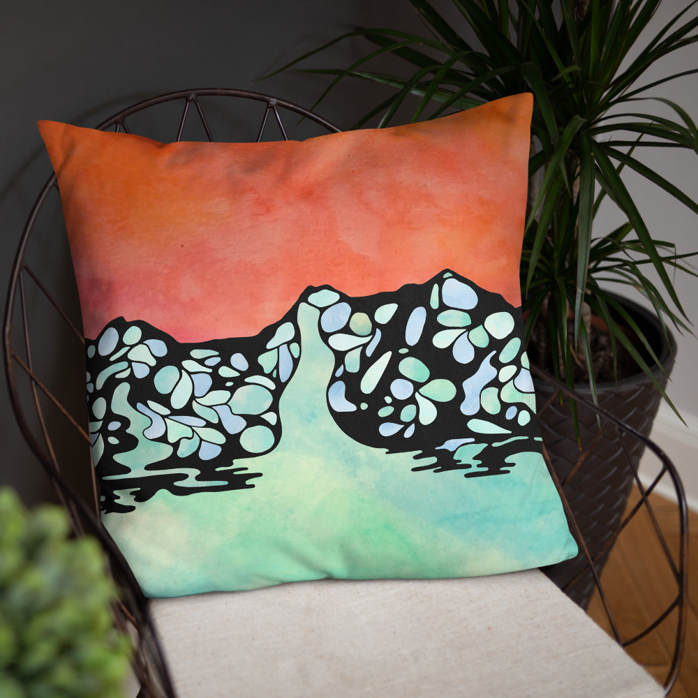 Ooze Blue Art Ice Scene Print Premium Pillow - Powderaddicts