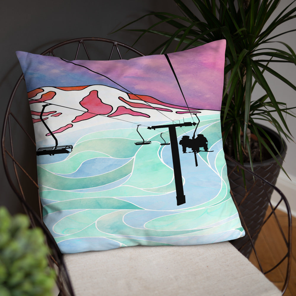 Ooze Blue Art Chairlift Premium Pillow - Powderaddicts