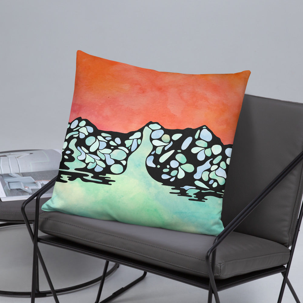 Ooze Blue Art Ice Scene Print Premium Pillow - Powderaddicts