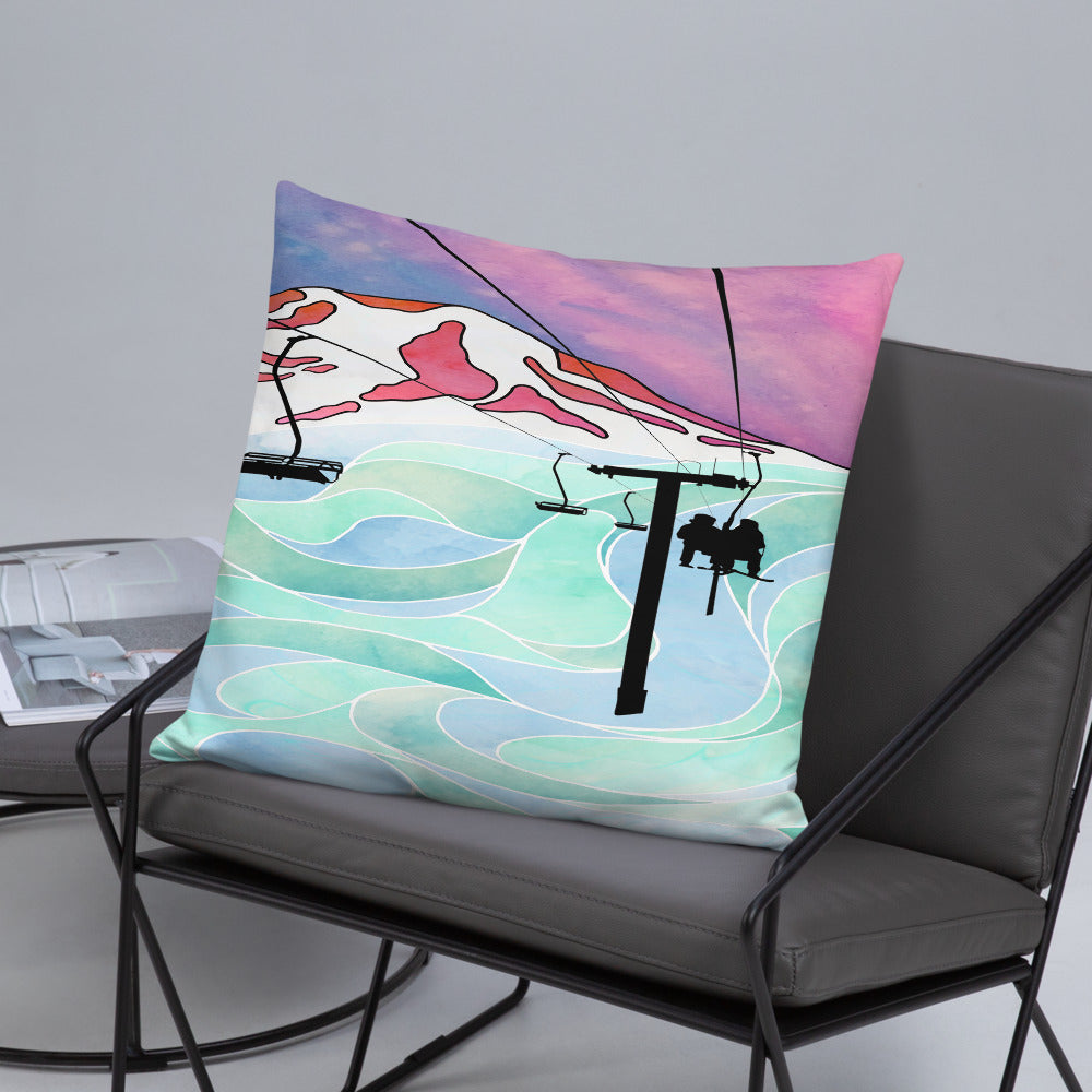 Ooze Blue Art Chairlift Premium Pillow - Powderaddicts