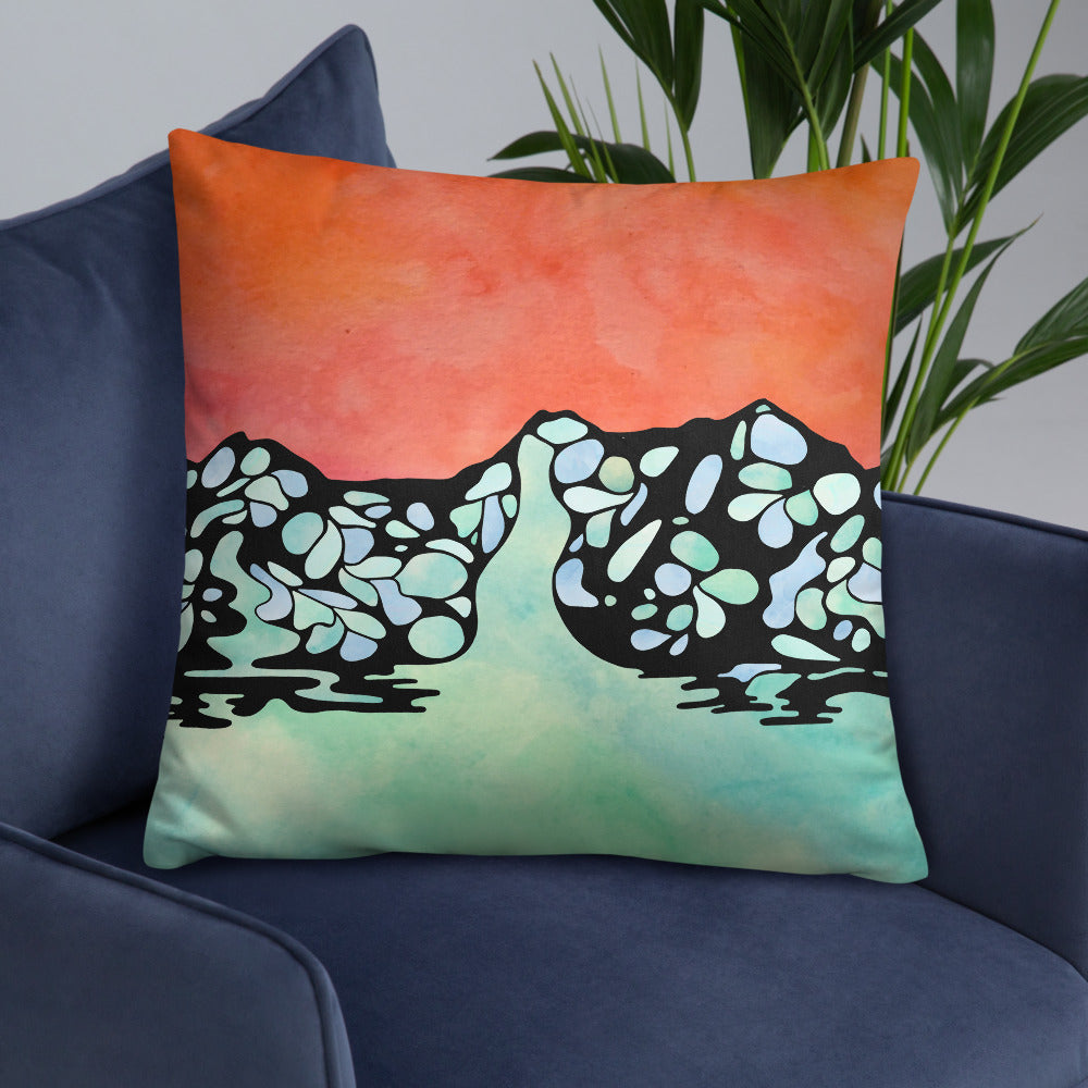 Ooze Blue Art Ice Scene Print Premium Pillow - Powderaddicts