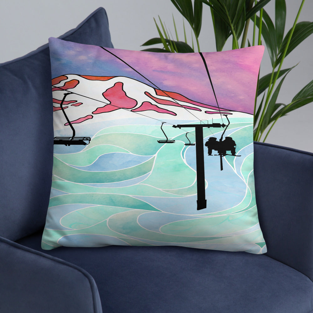 Ooze Blue Art Chairlift Premium Pillow - Powderaddicts