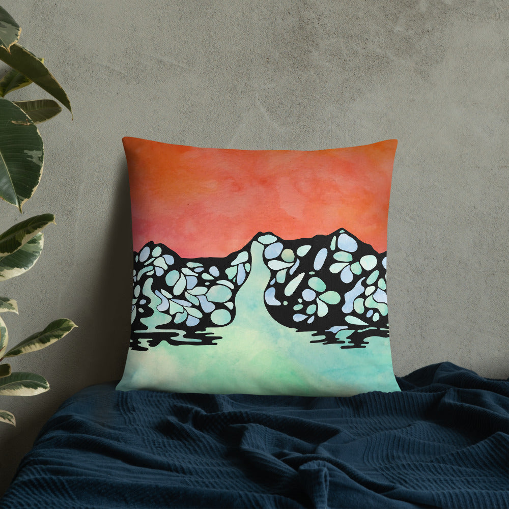 Ooze Blue Art Ice Scene Print Premium Pillow - Powderaddicts