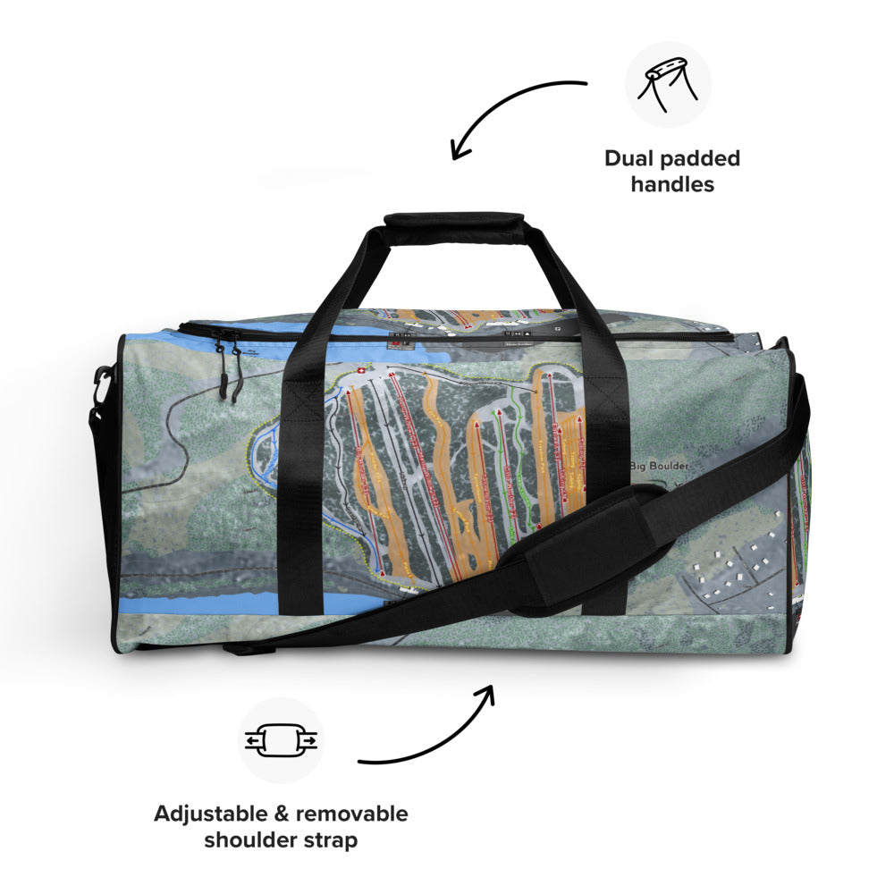 Big Boulder, Pennsylvania Ski Trail Map Duffle Bag - Powderaddicts