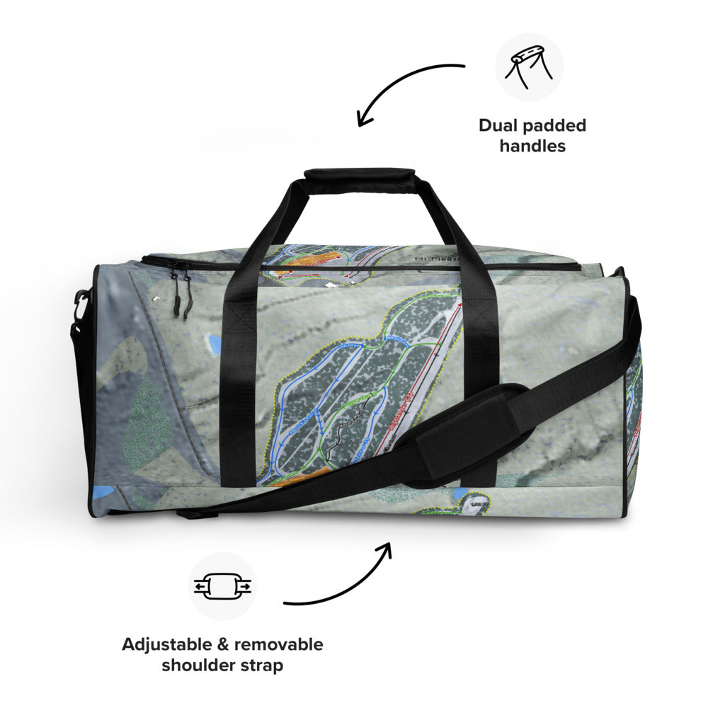 Mt Pleasant,  Pennsylvania Ski Trail Map Duffle Bag - Powderaddicts