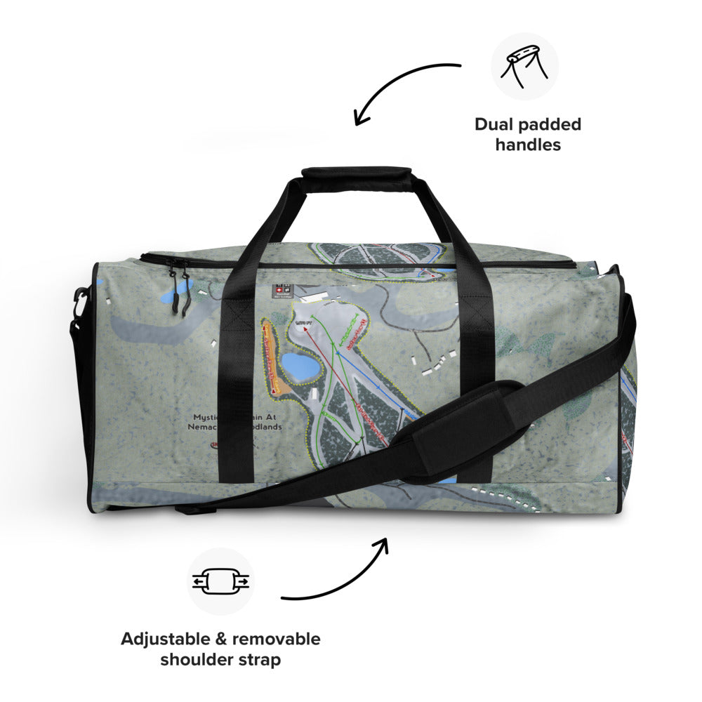 Mystic Mountain Nemacolin, Pennsylvania Ski Trail Map Duffle Bag - Powderaddicts