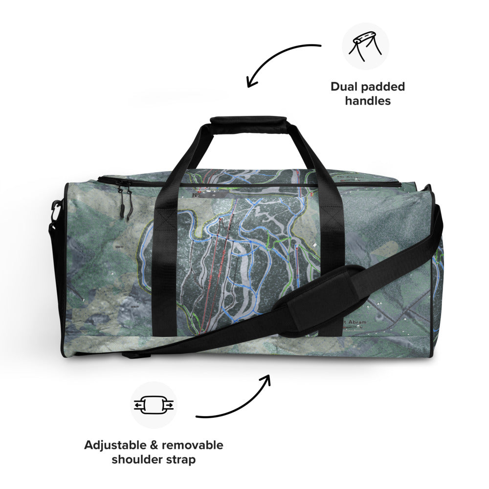 Mt Abram, Maine Ski Trail Map Duffle Bag - Powderaddicts